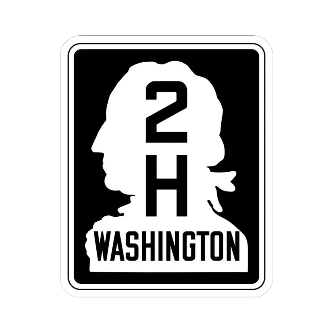 WA-SSH2-H (Washington) (Road Sign) STICKER Vinyl Kiss-Cut Decal 3 Inch White - The Sticker Space