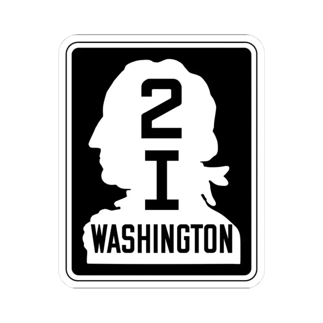 WA-SSH2-I (Washington) (Road Sign) STICKER Vinyl Kiss-Cut Decal 3 Inch White - The Sticker Space