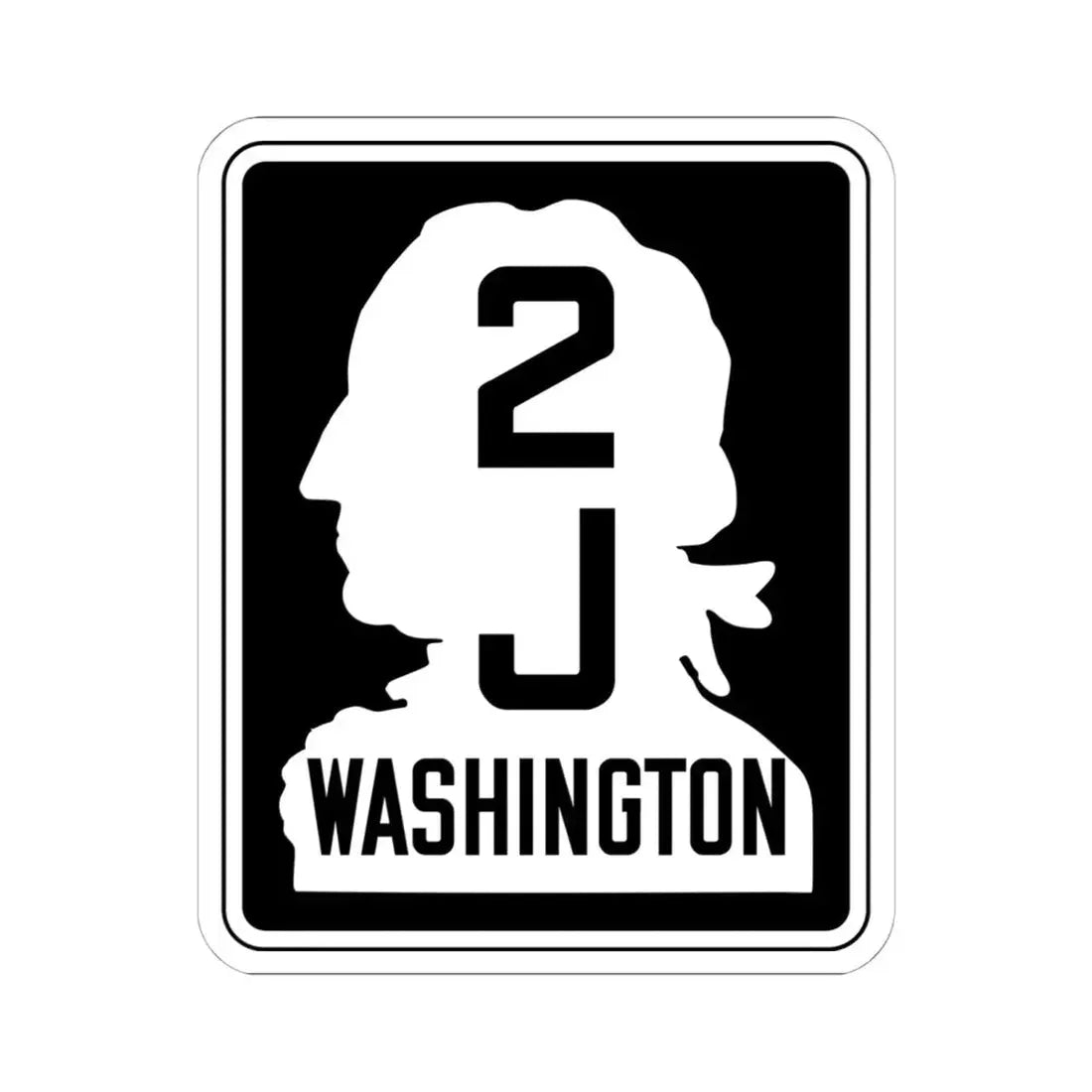 WA-SSH2-J (Washington) (Road Sign) STICKER Vinyl Kiss-Cut Decal 6 Inch White - The Sticker Space