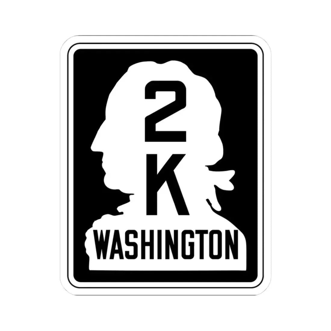 WA-SSH2-K (Washington) (Road Sign) STICKER Vinyl Kiss-Cut Decal 3 Inch White - The Sticker Space