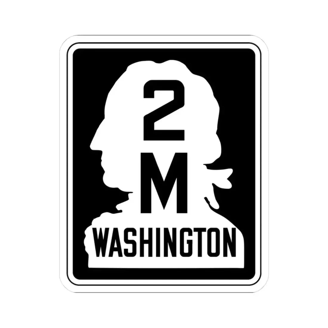 WA-SSH2-M (Washington) (Road Sign) STICKER Vinyl Kiss-Cut Decal 3 Inch White - The Sticker Space