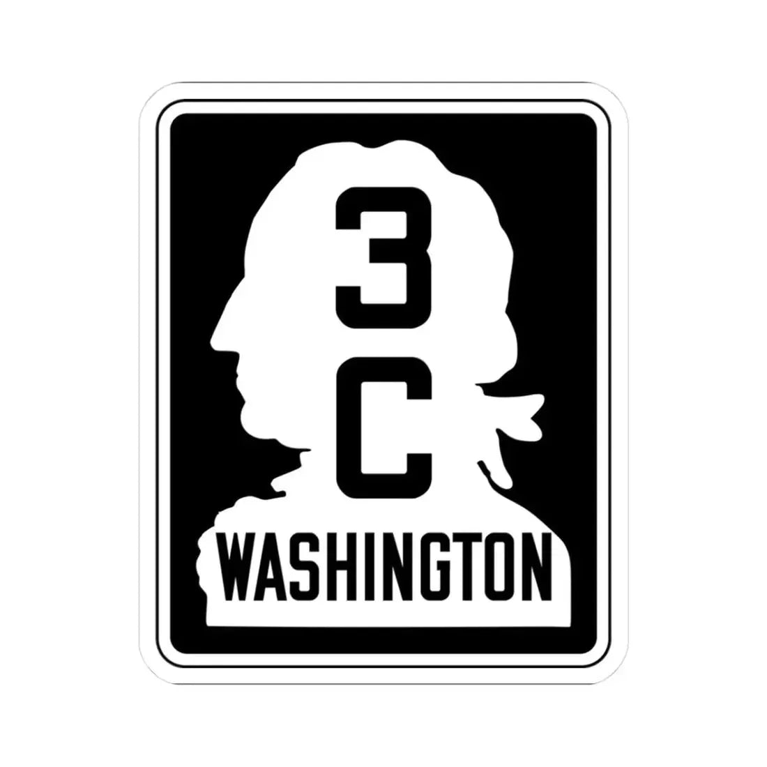 WA-SSH3-C (Washington) (Road Sign) STICKER Vinyl Kiss-Cut Decal 3 Inch White - The Sticker Space