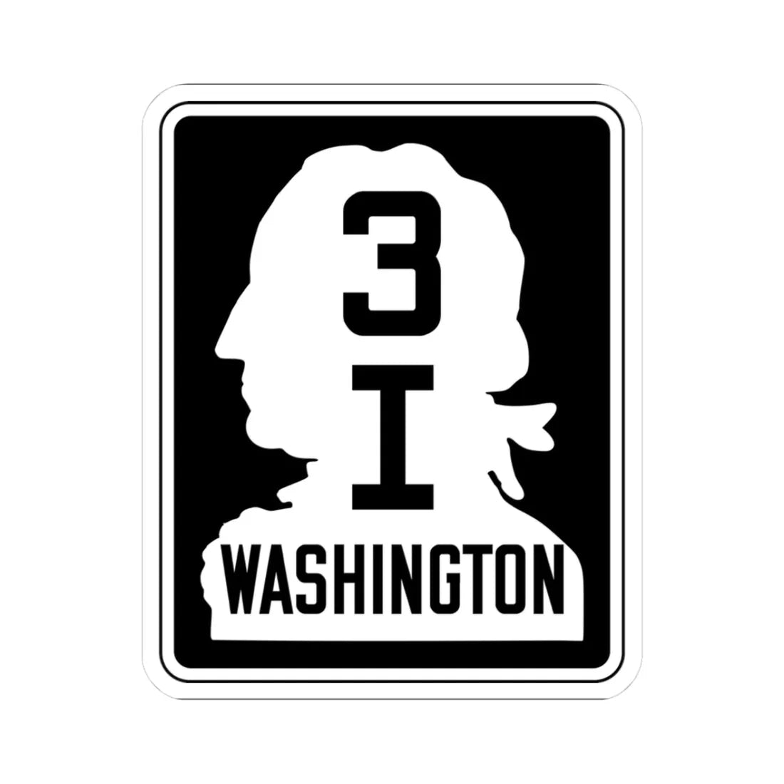 WA-SSH3-I (Washington) (Road Sign) STICKER Vinyl Kiss-Cut Decal 3 Inch White - The Sticker Space