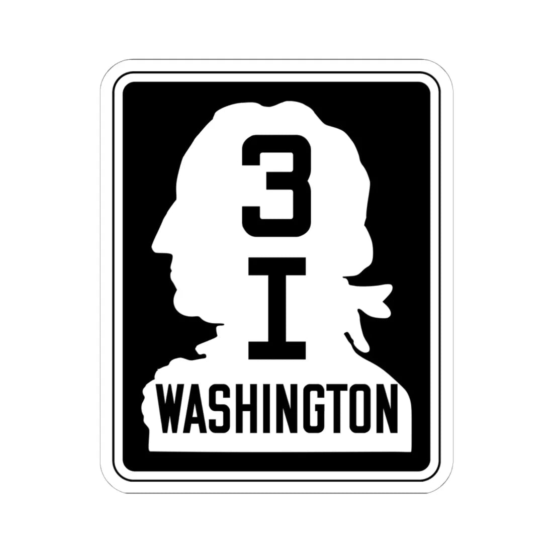 WA-SSH3-I (Washington) (Road Sign) STICKER Vinyl Kiss-Cut Decal 6 Inch White - The Sticker Space