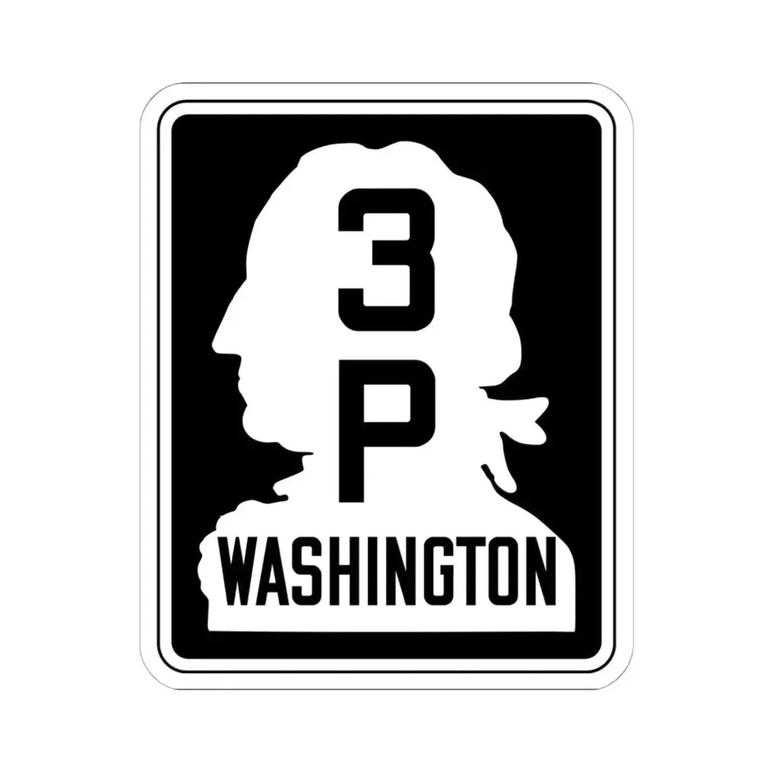 WA-SSH3-P (Washington) (Road Sign) STICKER Vinyl Kiss-Cut Decal 6 Inch White - The Sticker Space