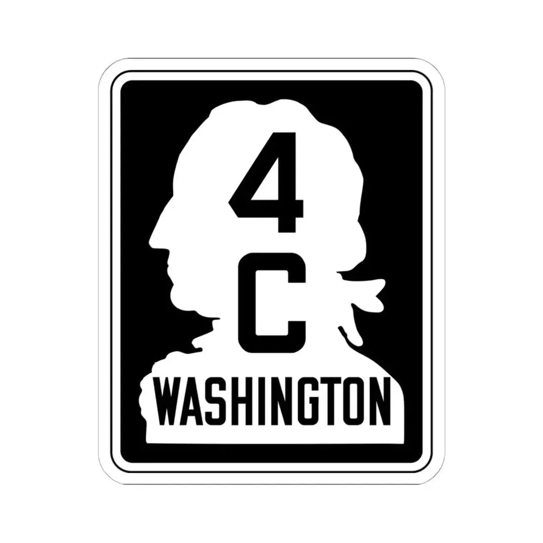 WA-SSH4-C (Washington) (Road Sign) STICKER Vinyl Kiss-Cut Decal 6 Inch White - The Sticker Space