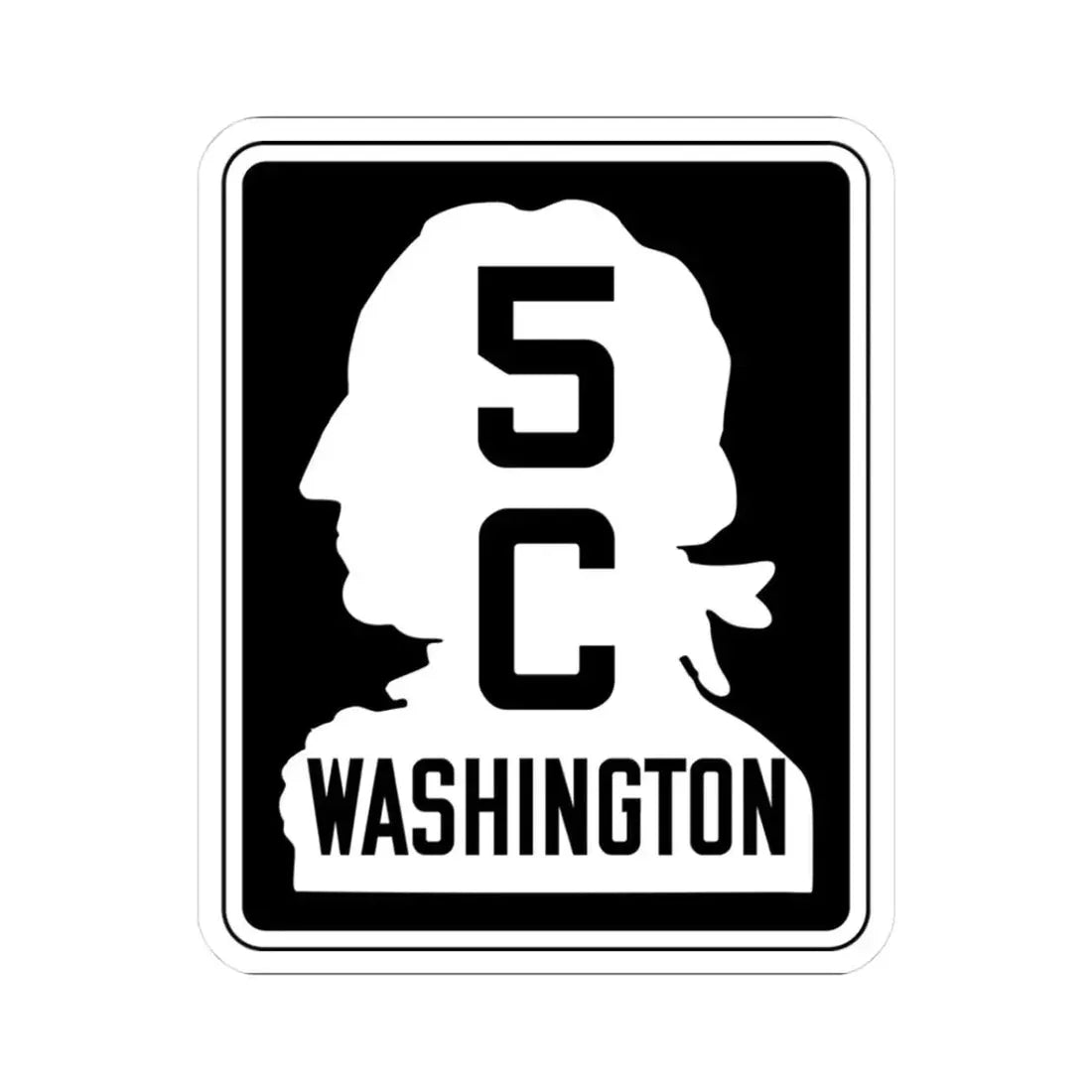 WA-SSH5-C (Washington) (Road Sign) STICKER Vinyl Kiss-Cut Decal 3 Inch White - The Sticker Space