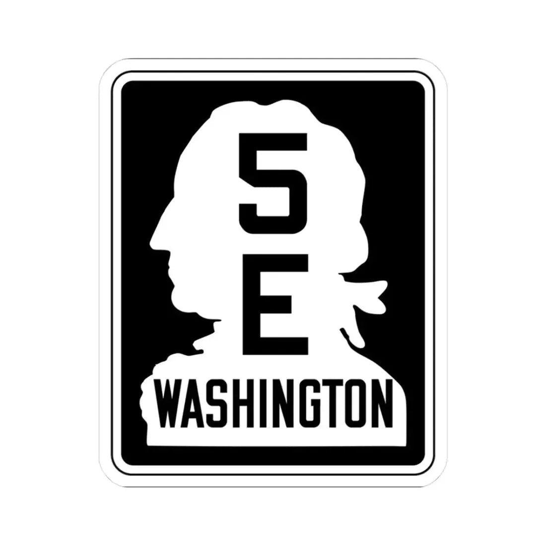 WA-SSH5-E (Washington) (Road Sign) STICKER Vinyl Kiss-Cut Decal 3 Inch White - The Sticker Space