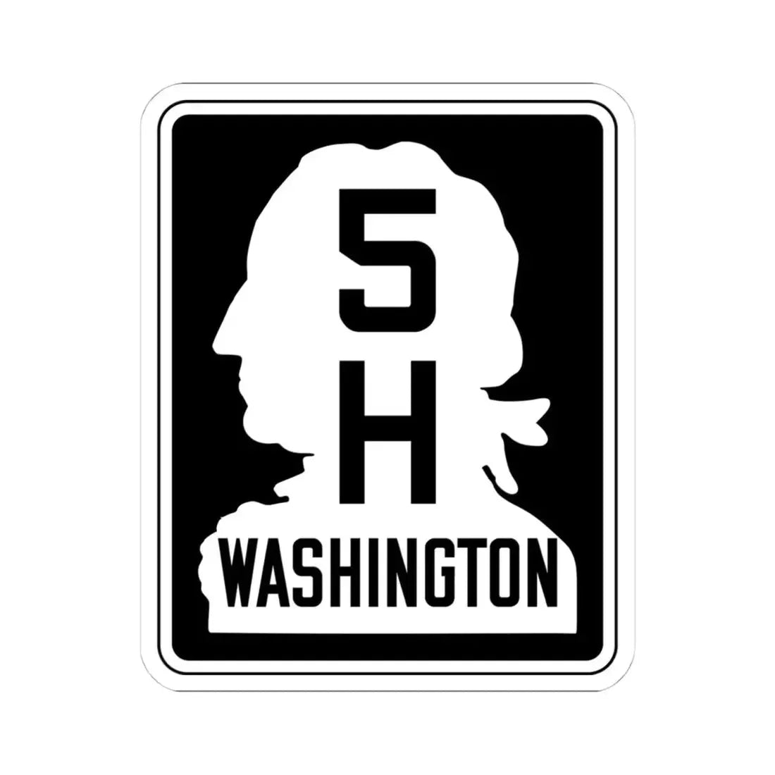 WA-SSH5-H (Washington) (Road Sign) STICKER Vinyl Kiss-Cut Decal 4 Inch White - The Sticker Space