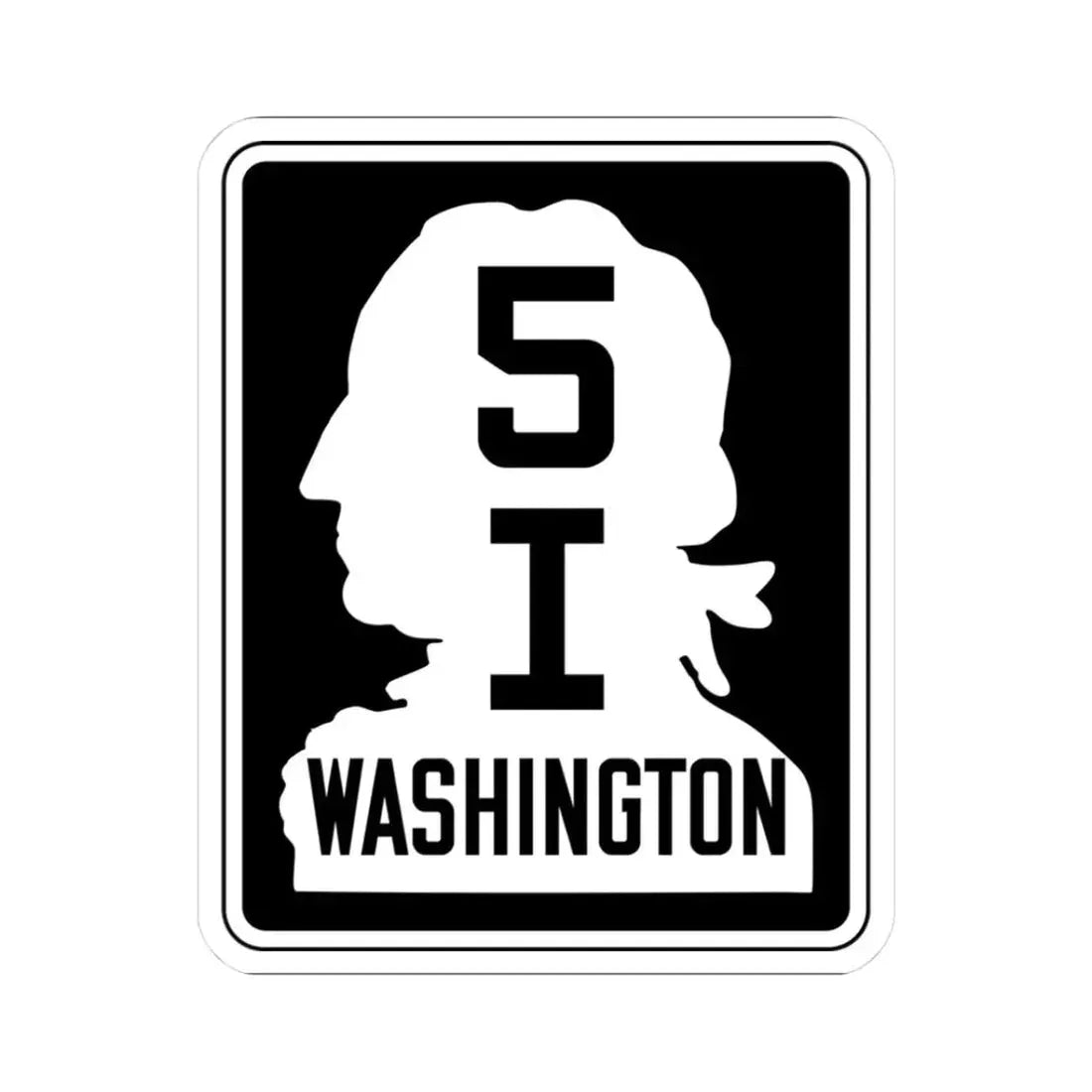 WA-SSH5-I (Washington) (Road Sign) STICKER Vinyl Kiss-Cut Decal 3 Inch White - The Sticker Space