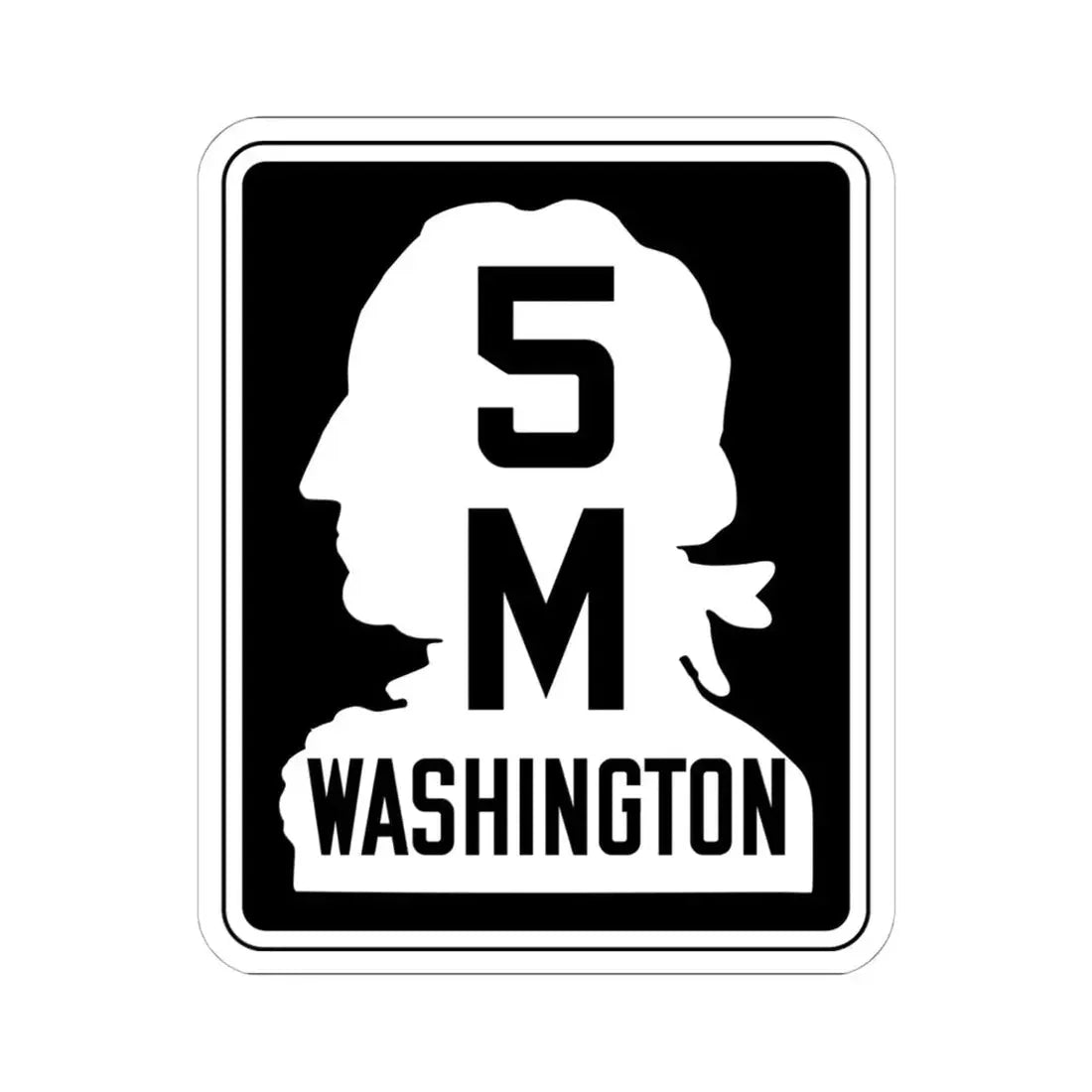 WA-SSH5-M (Washington) (Road Sign) STICKER Vinyl Kiss-Cut Decal 6 Inch White - The Sticker Space