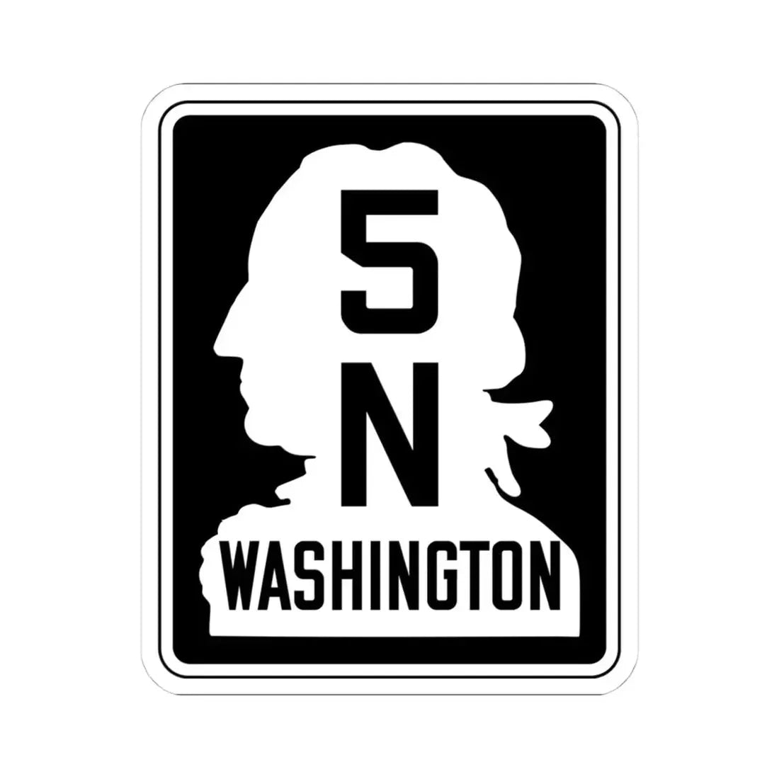 WA-SSH5-N (Washington) (Road Sign) STICKER Vinyl Kiss-Cut Decal 4 Inch White - The Sticker Space