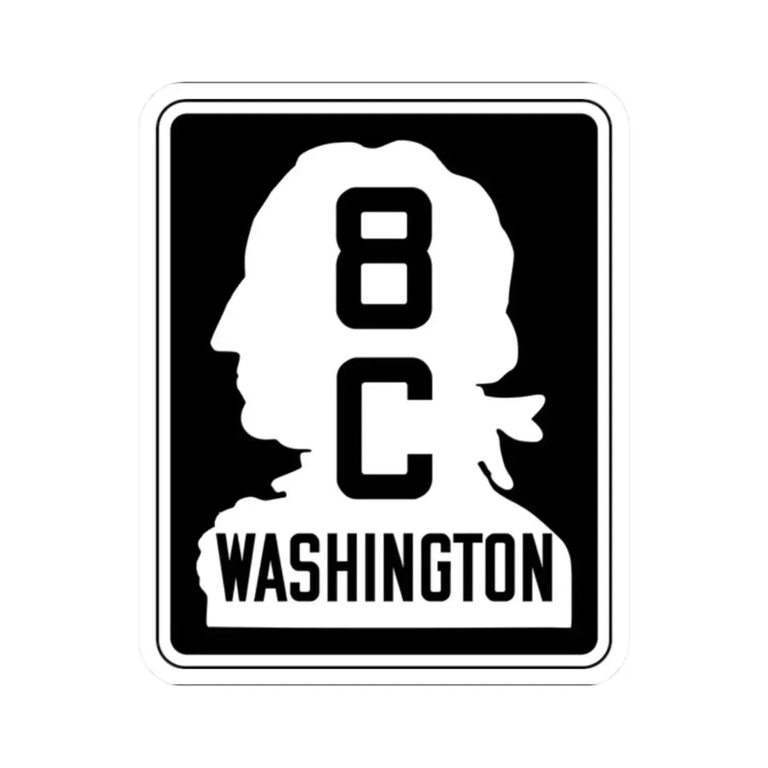 WA-SSH8-C (Washington) (Road Sign) STICKER Vinyl Kiss-Cut Decal 2 Inch White - The Sticker Space