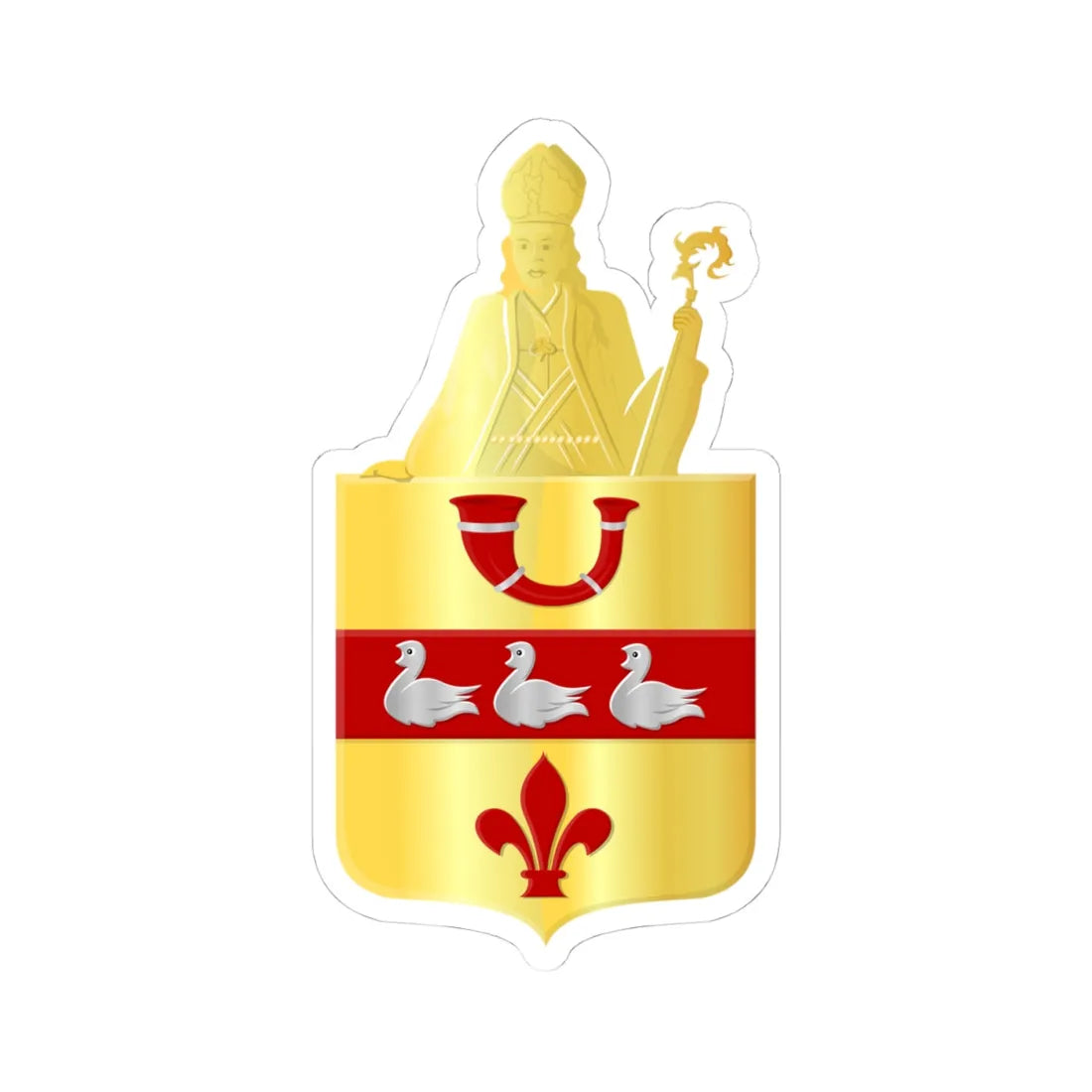 Waalre wapen (Netherlands) (Coat of Arms) STICKER Vinyl Kiss-Cut Decal 4 Inch White - The Sticker Space