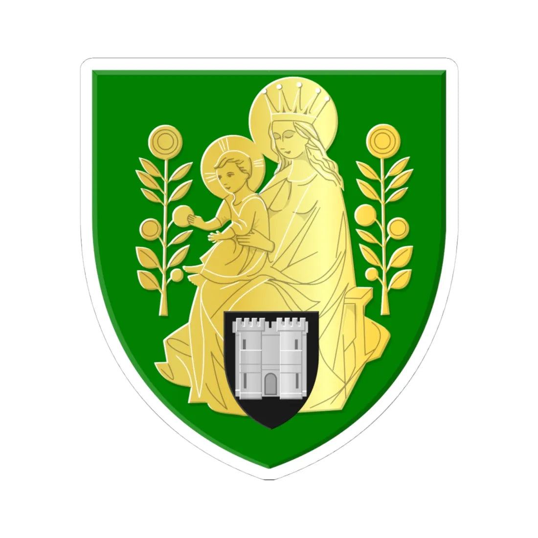 Waarschoot wapen (Belgium) (Coat of Arms) STICKER Vinyl Kiss-Cut Decal 4 Inch White - The Sticker Space