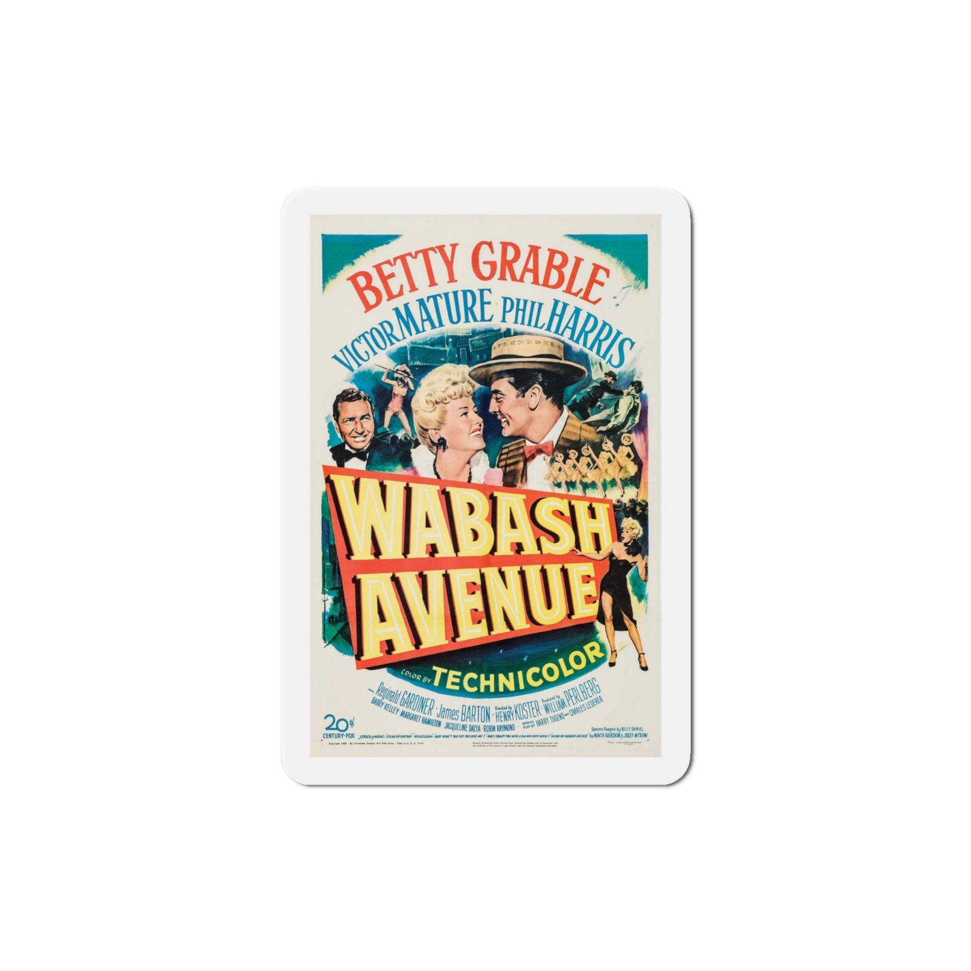 Wabash Avenue 1950 Movie Poster Die-Cut Magnet-4 Inch-The Sticker Space