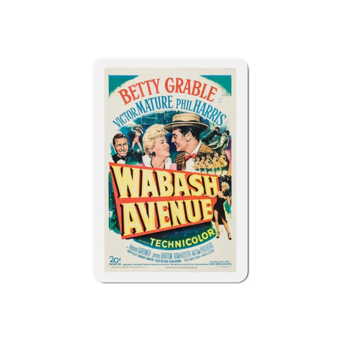 Wabash Avenue 1950 Movie Poster Refrigerator Magnet 2 Inch - The Sticker Space