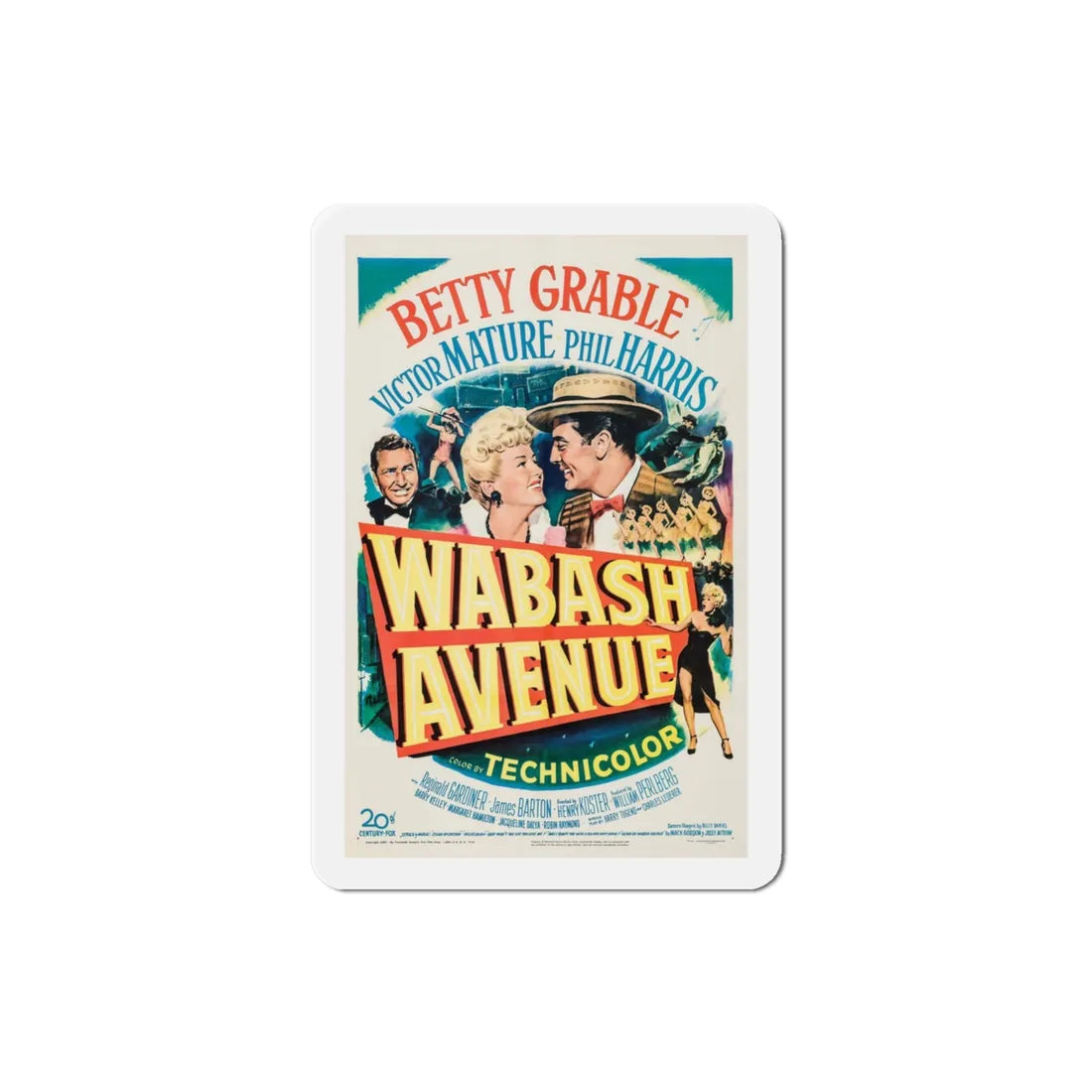 Wabash Avenue 1950 Movie Poster Refrigerator Magnet 3 Inch - The Sticker Space