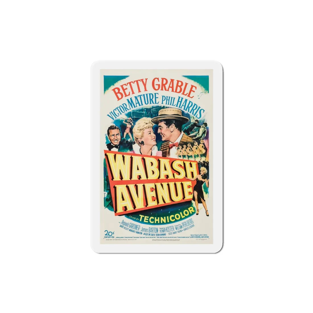 Wabash Avenue 1950 Movie Poster Refrigerator Magnet 4 Inch - The Sticker Space