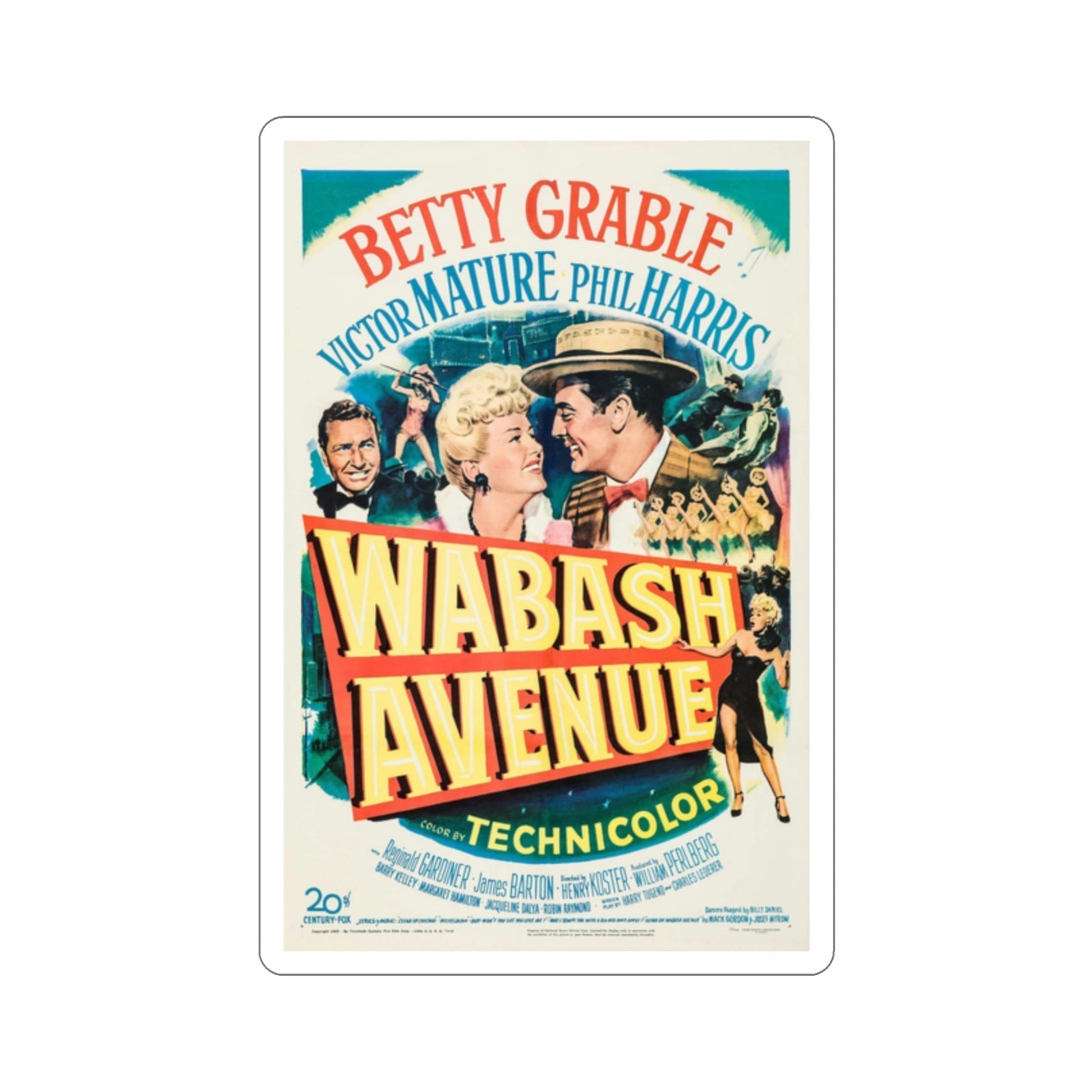 Wabash Avenue 1950 Movie Poster STICKER Vinyl Die-Cut Decal-2 Inch-The Sticker Space