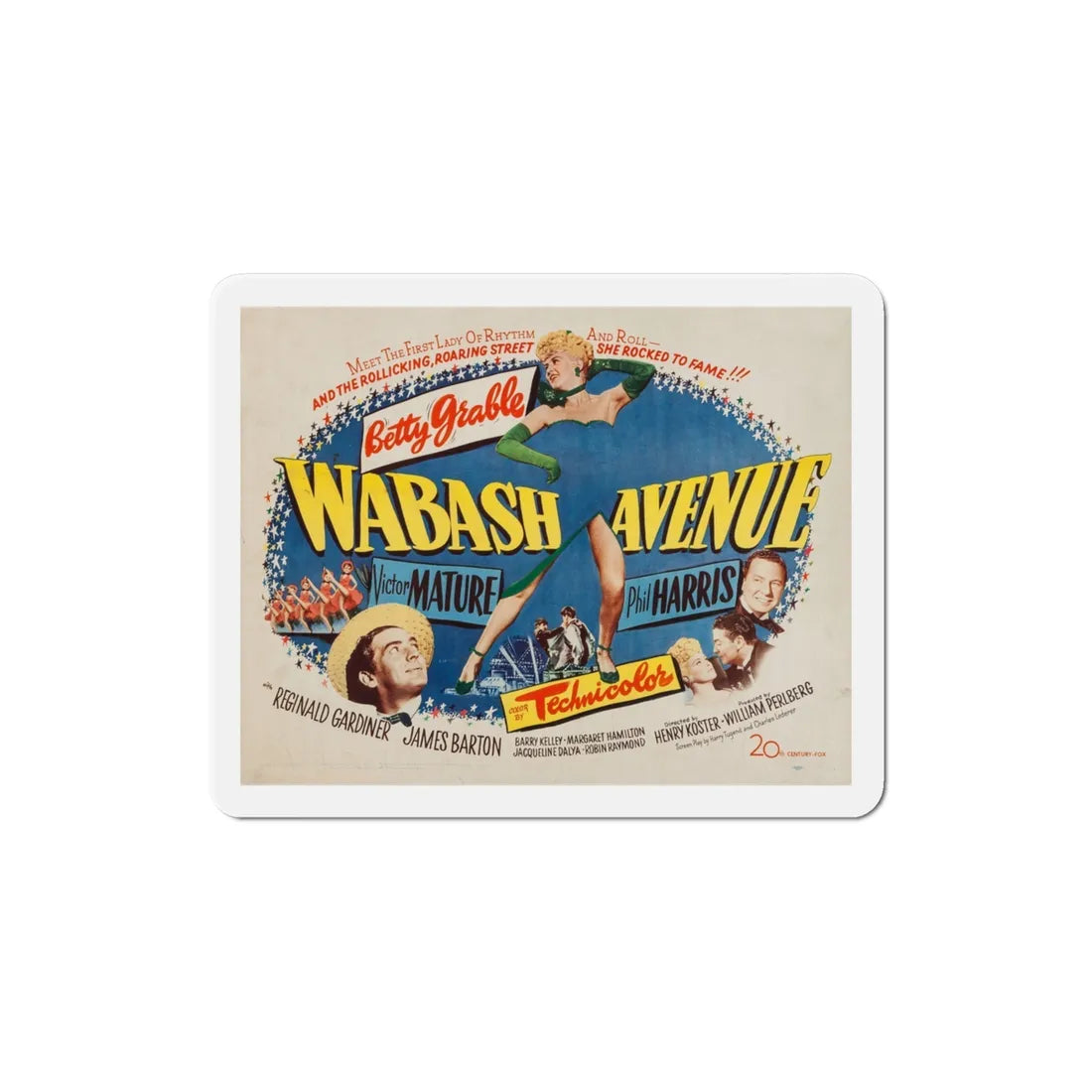 Wabash Avenue 1950 v2 Movie Poster Refrigerator Magnet 3 Inch - The Sticker Space