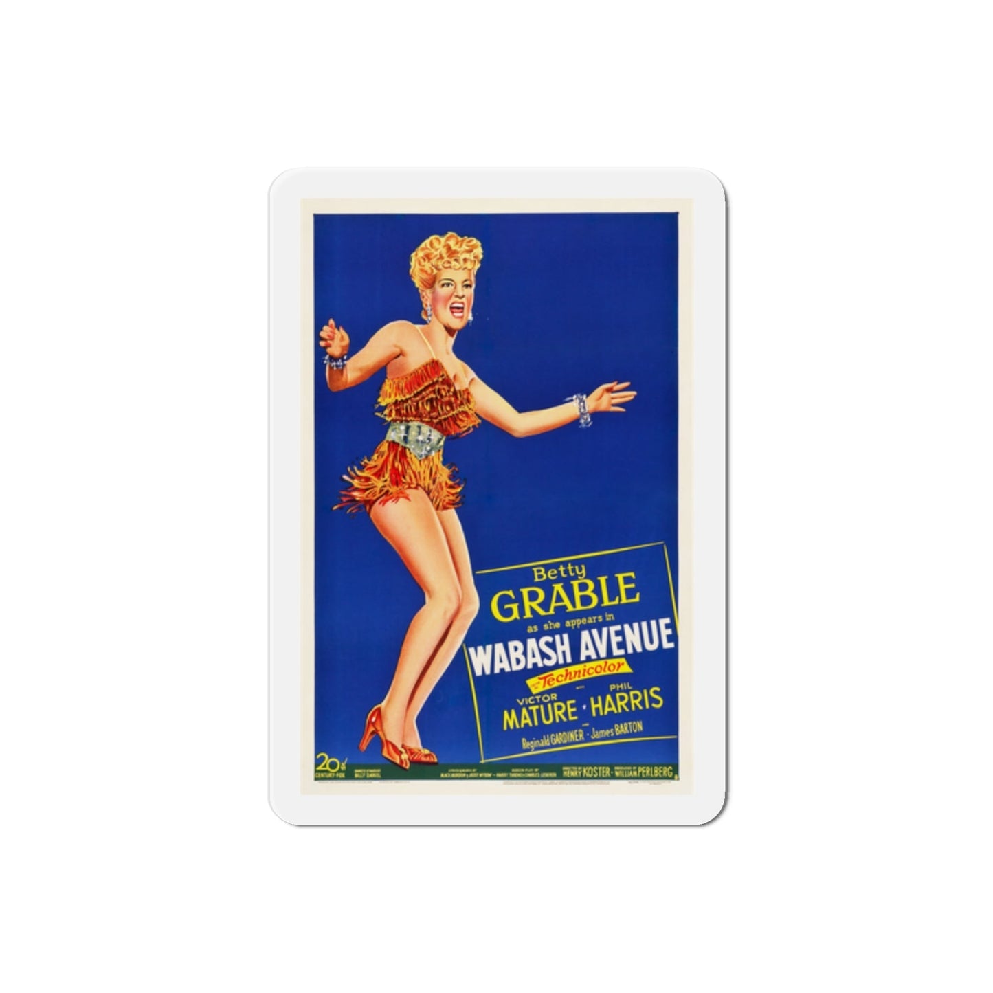 Wabash Avenue 1950 v3 Movie Poster Die-Cut Magnet-2 Inch-The Sticker Space