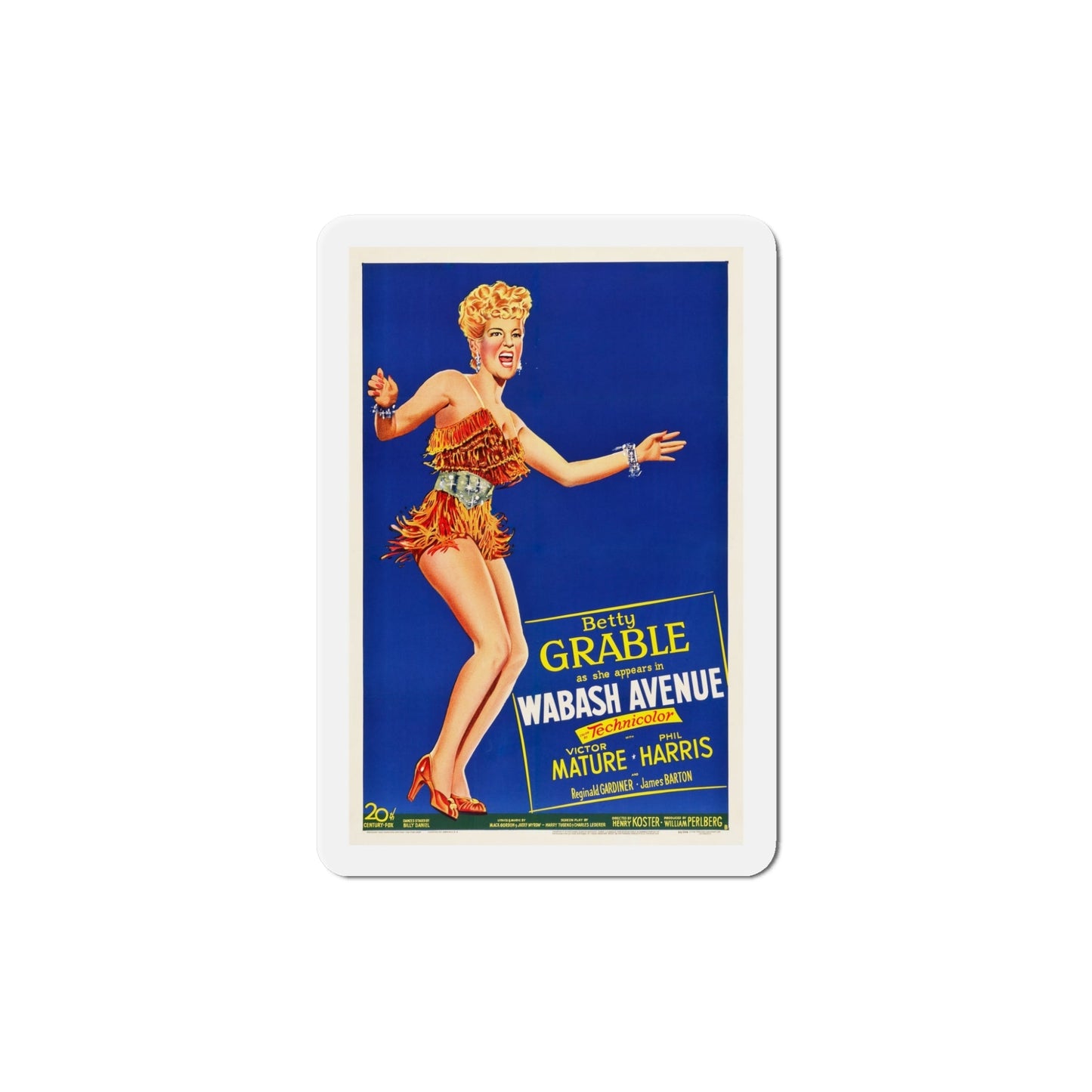 Wabash Avenue 1950 v3 Movie Poster Die-Cut Magnet-5 Inch-The Sticker Space