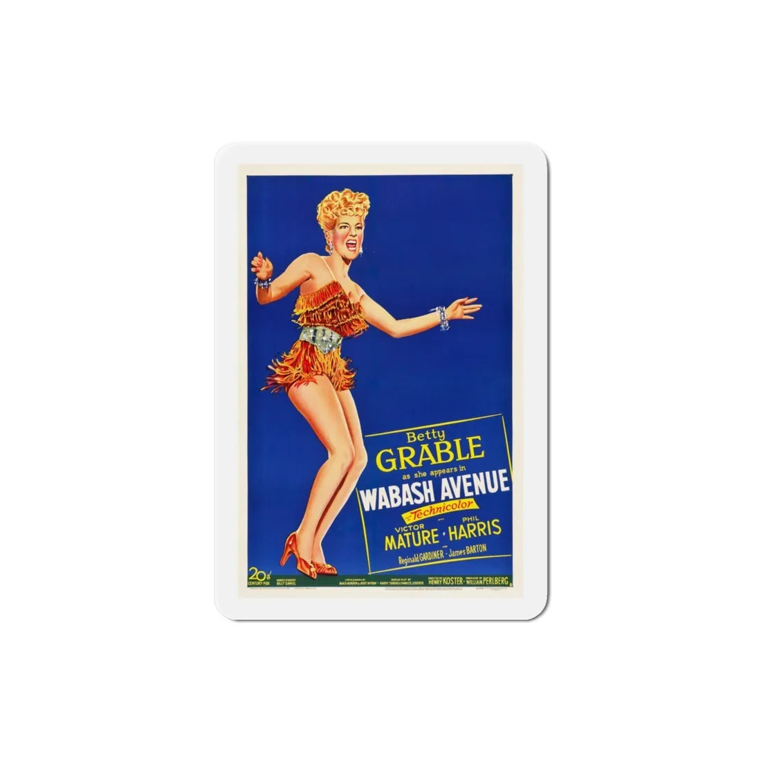 Wabash Avenue 1950 v3 Movie Poster Refrigerator Magnet 3 Inch - The Sticker Space