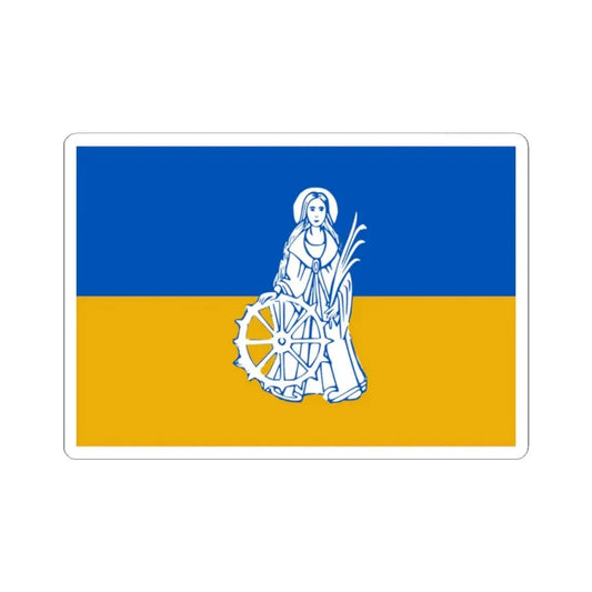 Wachtebeke vlag (Belgium) STICKER Vinyl Kiss-Cut Decal 2 Inch White - The Sticker Space