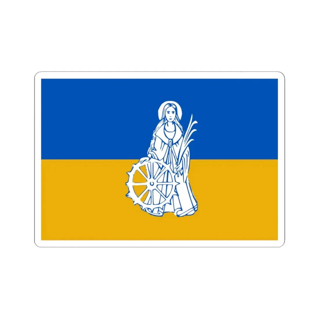 Wachtebeke vlag (Belgium) STICKER Vinyl Kiss-Cut Decal 3 Inch White - The Sticker Space