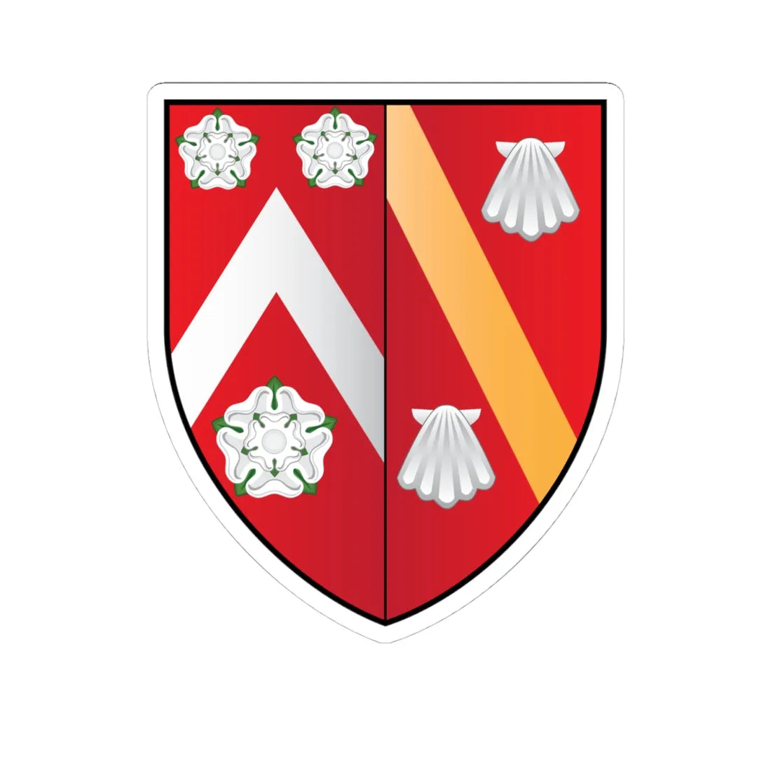 Wadham College Oxford Coat Of Arms (England) (Coat of Arms) STICKER Vinyl Kiss-Cut Decal 4 Inch White - The Sticker Space