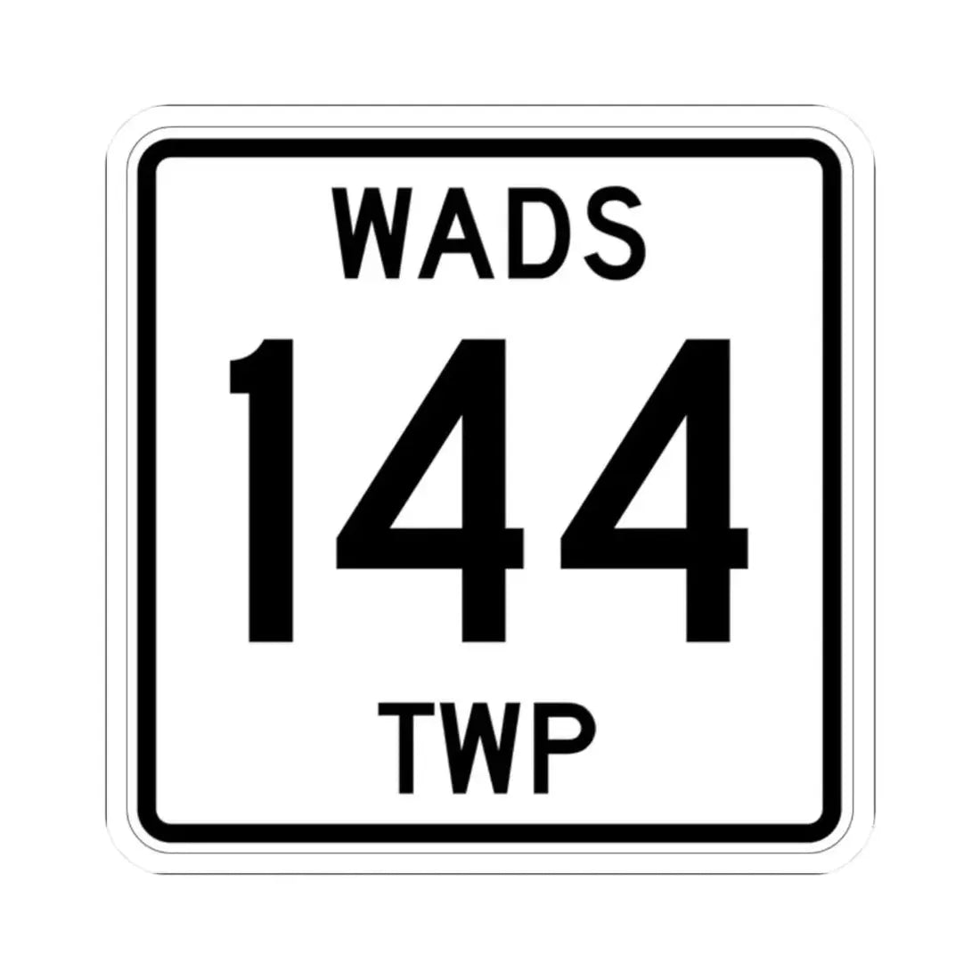 Wadsworth Township Route 144 Medina County Ohio (Ohio) (Road Sign) STICKER Vinyl Kiss-Cut Decal 2 Inch White - The Sticker Space