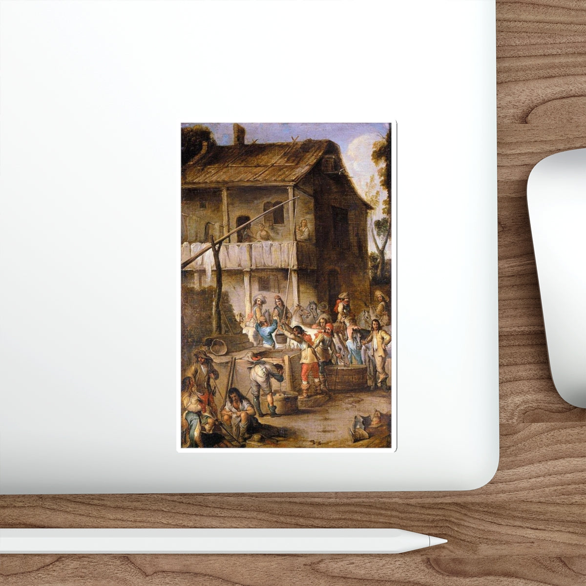 WAEL, Cornelis de - Soldiers before a Tavern (Artwork) STICKER Vinyl Die-Cut Decal-The Sticker Space