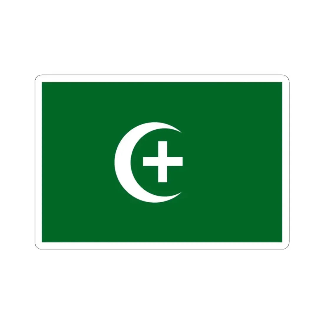 Wafd party flag (Egypt) STICKER Vinyl Kiss-Cut Decal 3 Inch White - The Sticker Space