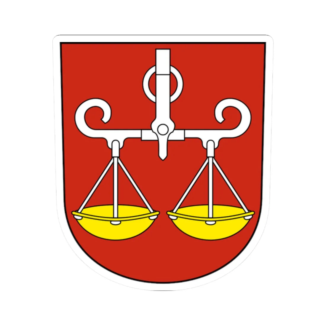 Wagenhausen-blazon (Switzerland) (Coat of Arms) STICKER Vinyl Kiss-Cut Decal 2 Inch White - The Sticker Space