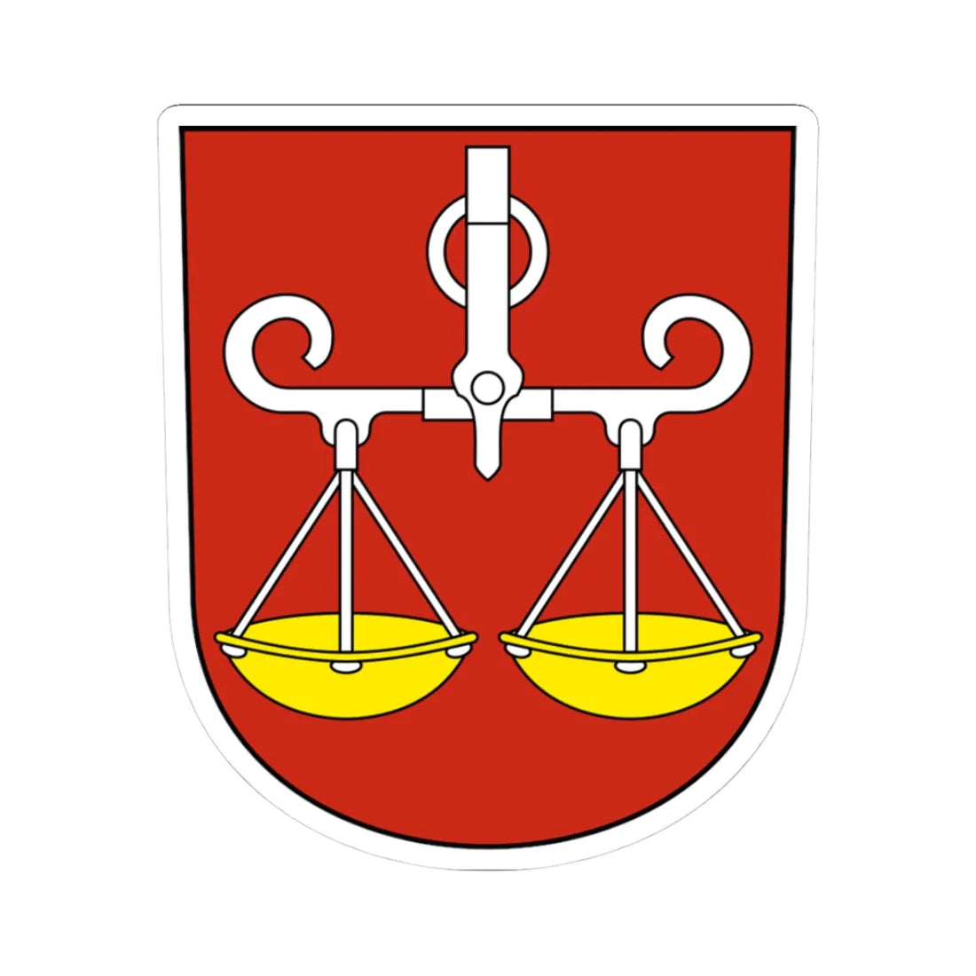 Wagenhausen-blazon (Switzerland) (Coat of Arms) STICKER Vinyl Kiss-Cut Decal 3 Inch White - The Sticker Space