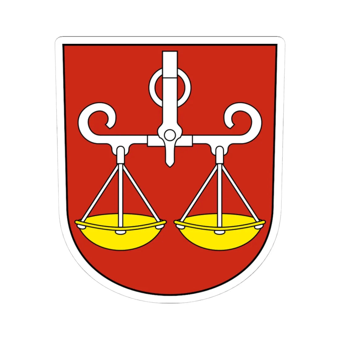 Wagenhausen-blazon (Switzerland) (Coat of Arms) STICKER Vinyl Kiss-Cut Decal 4 Inch White - The Sticker Space