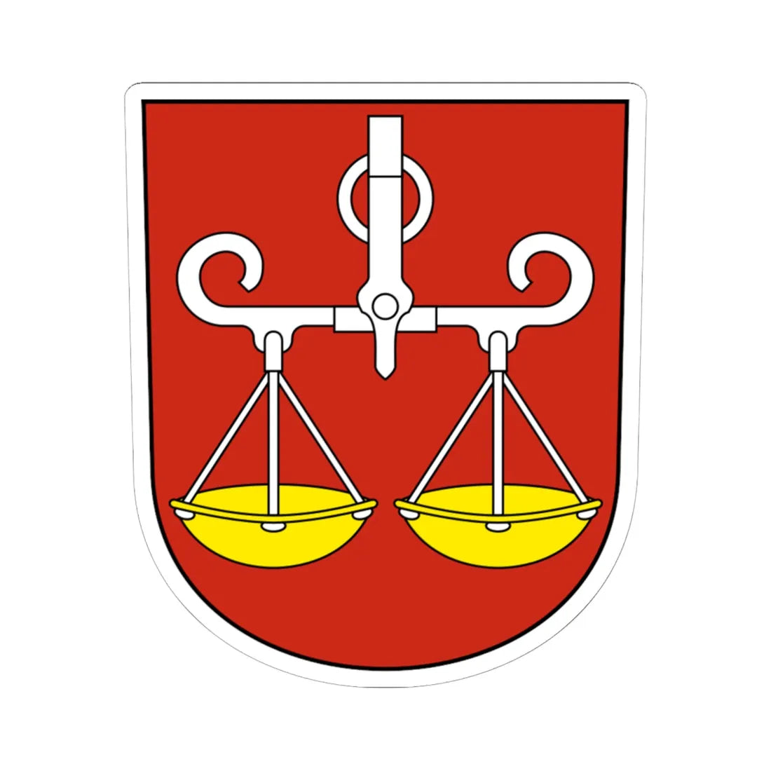 Wagenhausen-blazon (Switzerland) (Coat of Arms) STICKER Vinyl Kiss-Cut Decal 6 Inch White - The Sticker Space