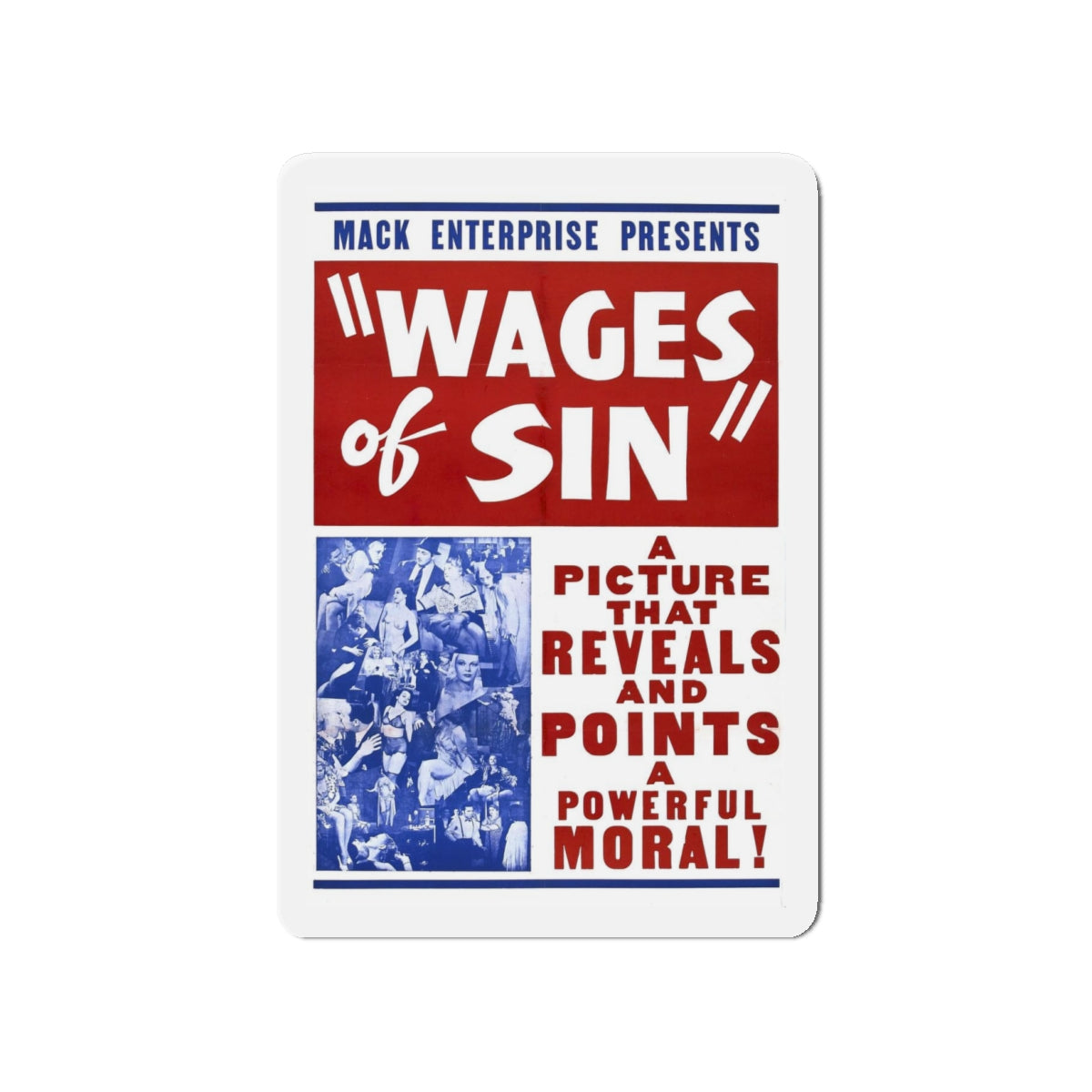 WAGES OF SIN 1938 Movie Poster - Refrigerator Magnet-4" x 4"-The Sticker Space