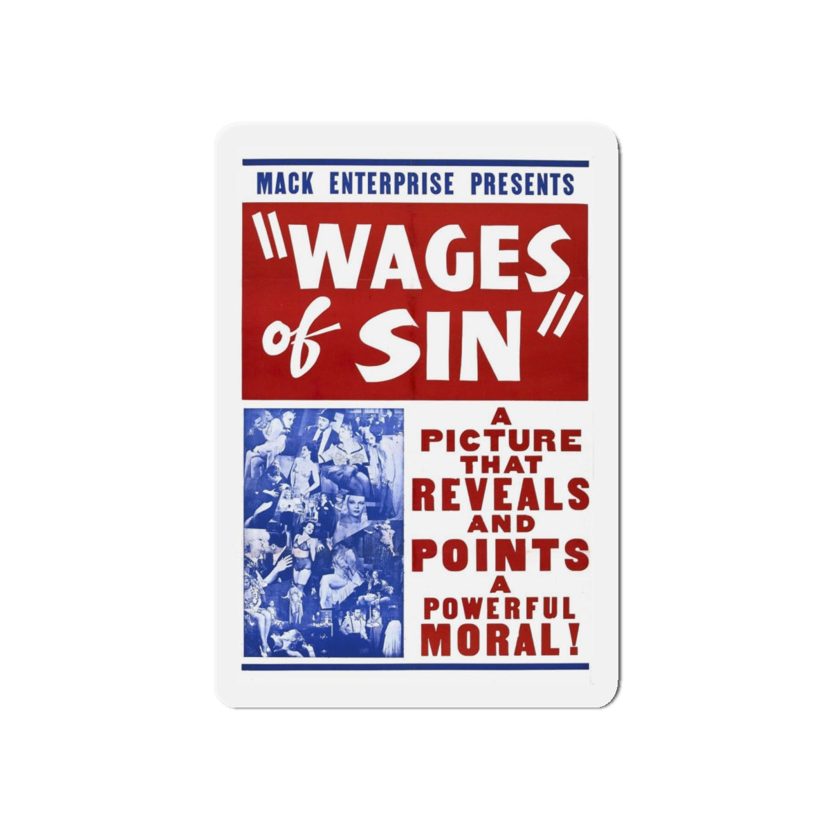 WAGES OF SIN 1938 Movie Poster - Refrigerator Magnet-5" x 5"-The Sticker Space