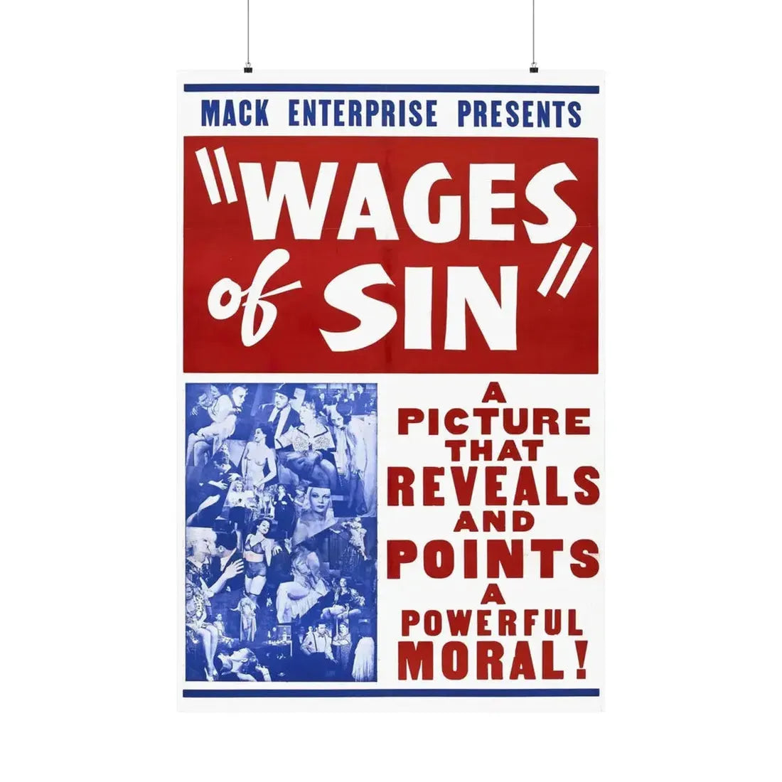 WAGES OF SIN 1938 - Paper Movie Poster 36" x 54" Matte - The Sticker Space