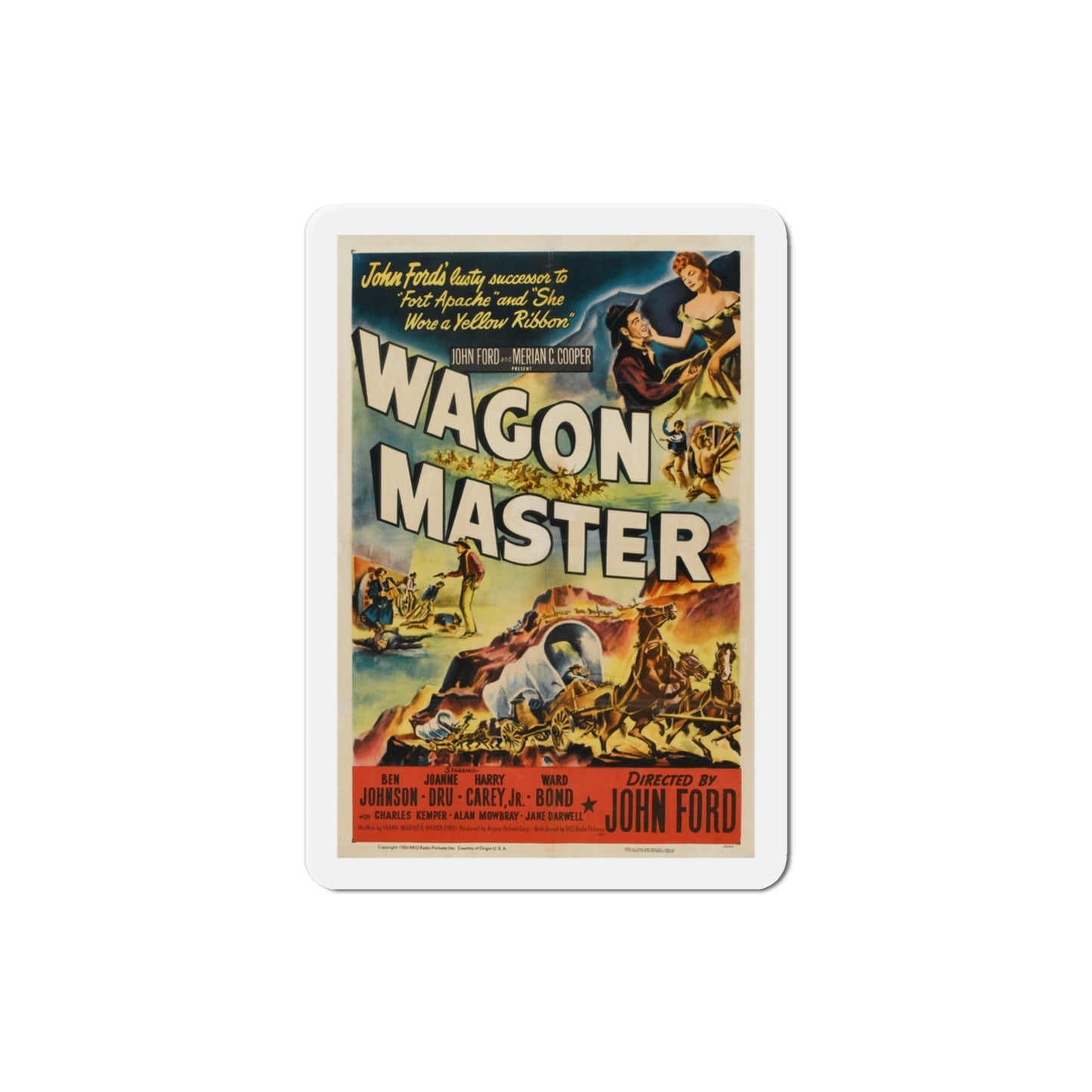 Wagon Master 1950 Movie Poster Die-Cut Magnet-3 Inch-The Sticker Space