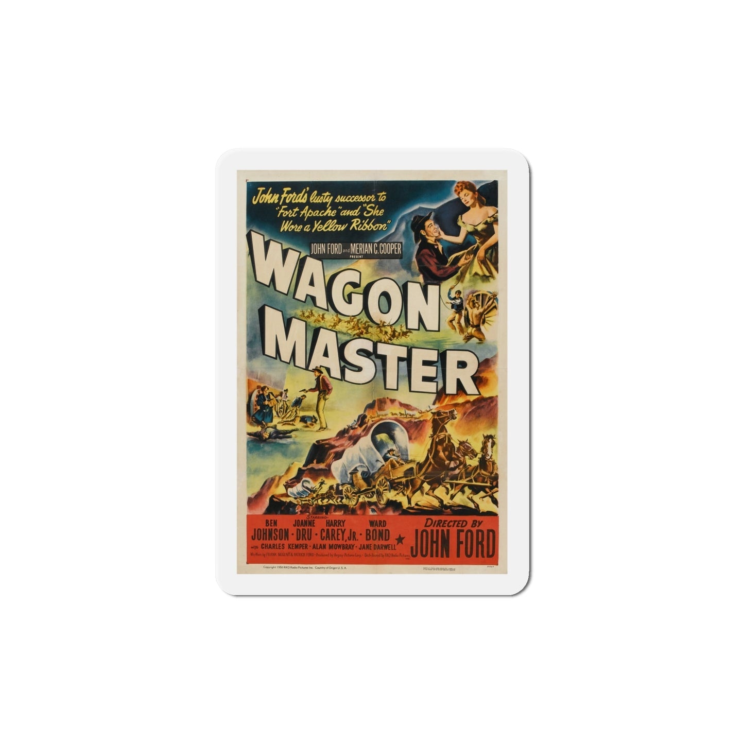 Wagon Master 1950 Movie Poster Die-Cut Magnet-6 Inch-The Sticker Space