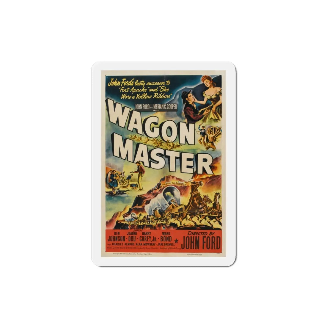 Wagon Master 1950 Movie Poster Refrigerator Magnet 3 Inch - The Sticker Space