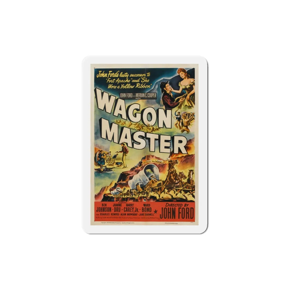 Wagon Master 1950 Movie Poster Refrigerator Magnet 4 Inch - The Sticker Space