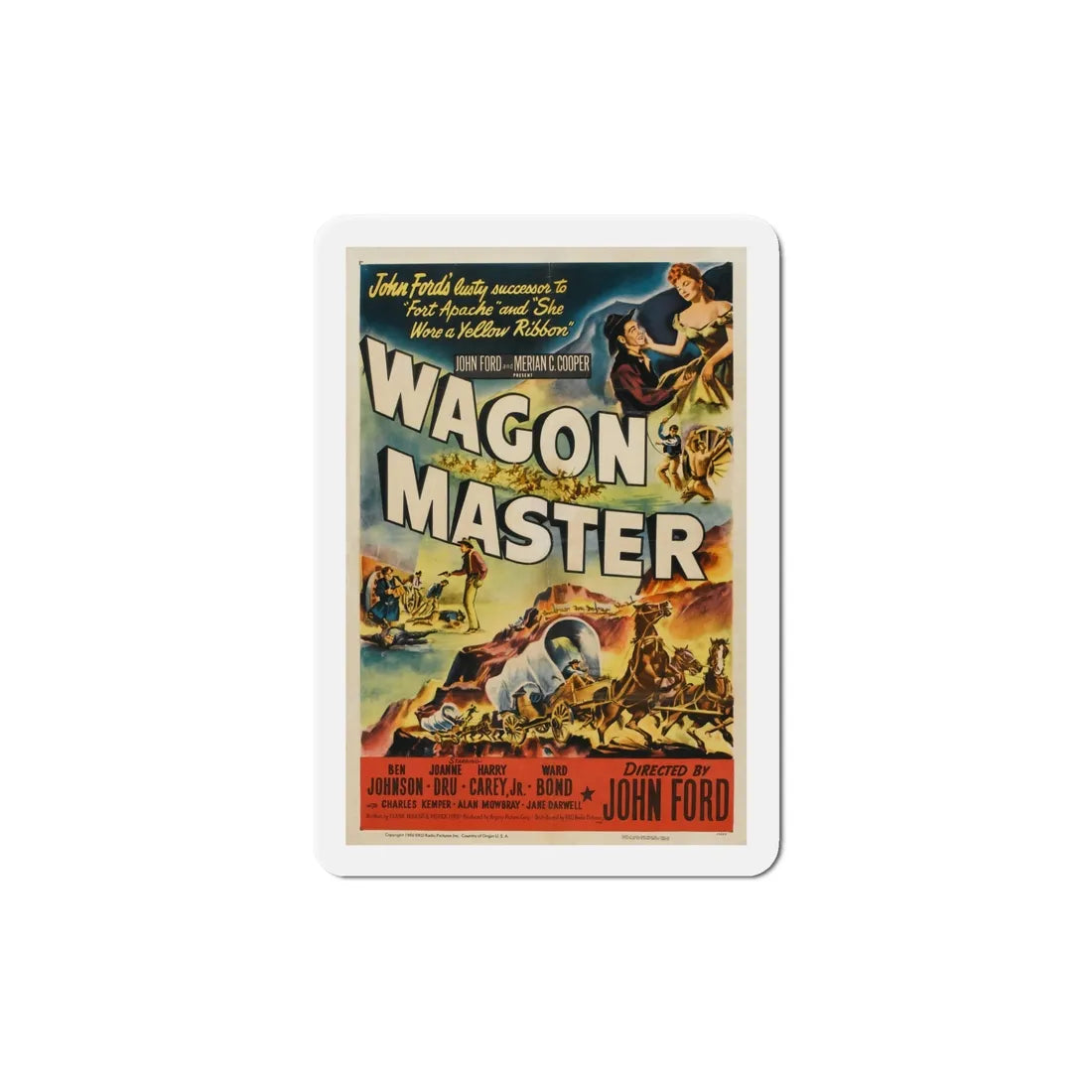 Wagon Master 1950 Movie Poster Refrigerator Magnet 5 Inch - The Sticker Space