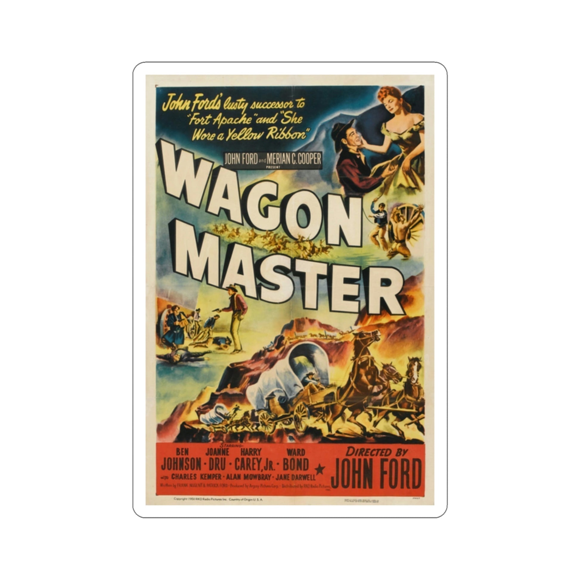 Wagon Master 1950 Movie Poster STICKER Vinyl Die-Cut Decal-2 Inch-The Sticker Space