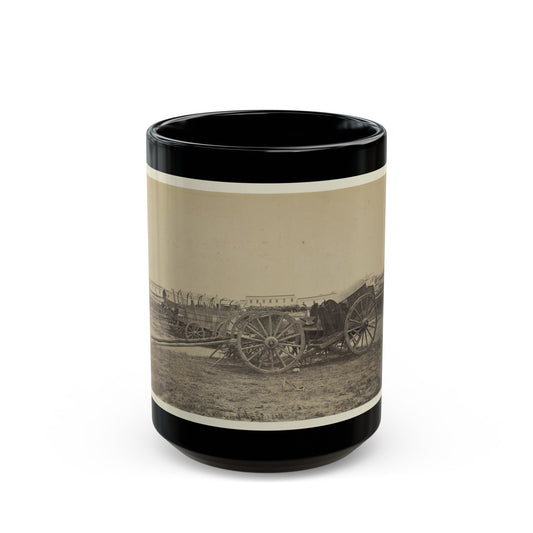 Wagons With Caisson In Foreground, Probably At A Civil War Military Camp (U.S. Civil War) Black Coffee Mug-15oz-The Sticker Space