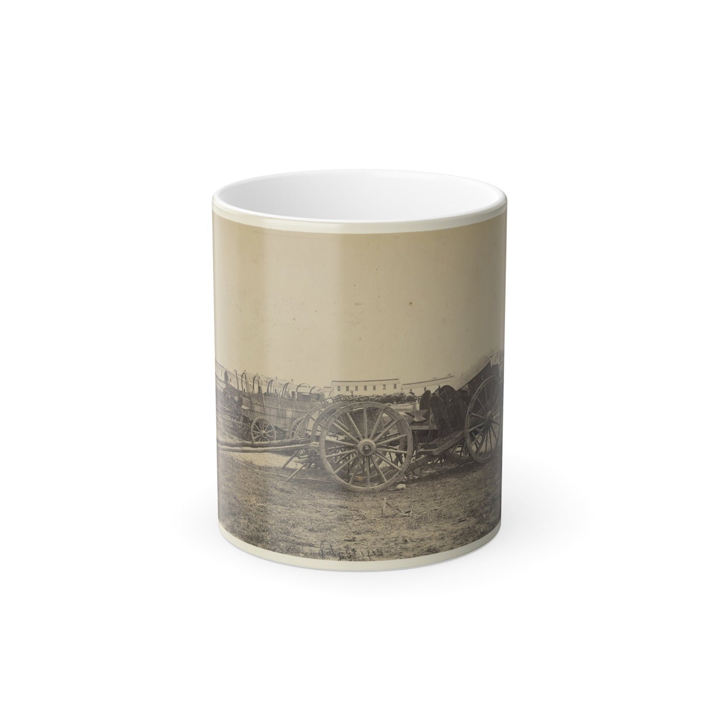 Wagons With Caisson in Foreground, Probably at a Civil War Military Camp (U.S. Civil War) Color Morphing Mug 11oz-11oz-The Sticker Space