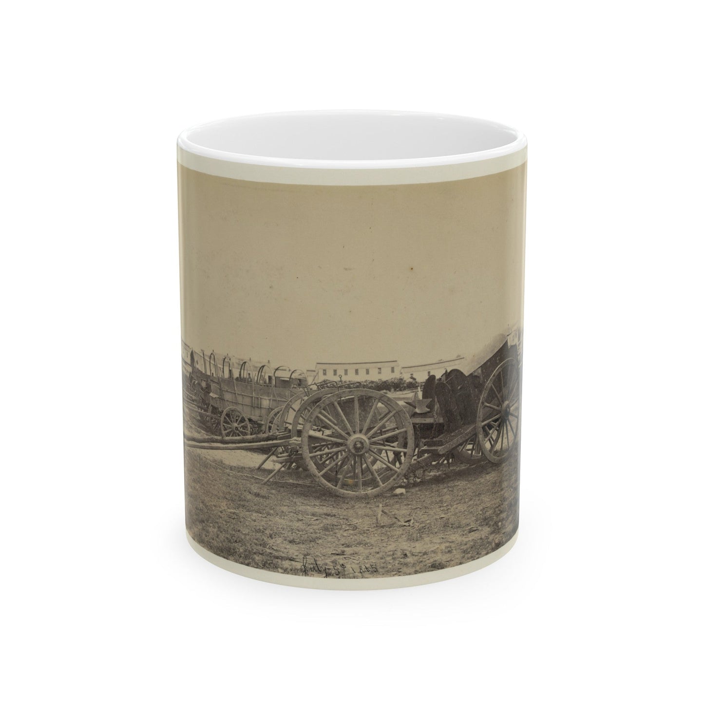 Wagons With Caisson In Foreground, Probably At A Civil War Military Camp (U.S. Civil War) White Coffee Mug-11oz-The Sticker Space